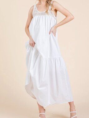 Lovelo (by Gee Gee) White Tiered Maxi Dress